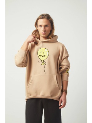 Trendiz Drew Balon Oversıze Sweatshirt Krem TR30012