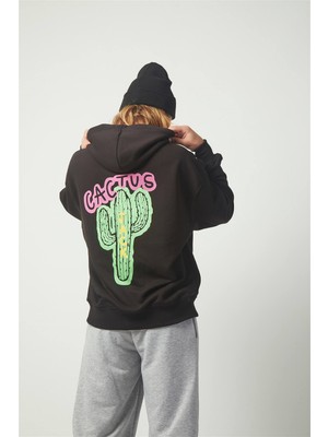 Trendiz Cactus Oversıze Sweatshirt Siyah TR30013