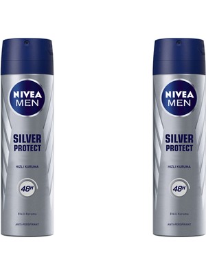 Nivea Men Deodorant Silver Protect 2'li Hızlı Kuruma ile 48 Saat Etkili Koruma Sağlar