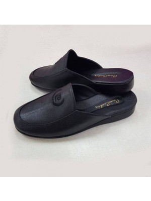 Pierre Cardin 289 Deri Terlik 40 Siyah Erkek Kullanıma Uygun Düz Taban Konforlu Ev Ayakkabısı