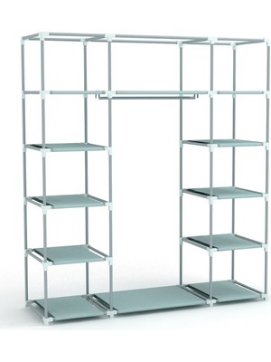 Pormet Metal Çift Yandan Raflı Bez Dolap