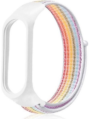 Gpack Xiaomi Mi Band 6 Kordon Cırtcırt Kumaş Kordon Velcro Gökkuşağı Renk
