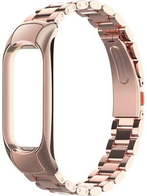 Case Street Xiaomi Mi Band 6 Kordon Metal Çıtçıtlı Armband Bronz