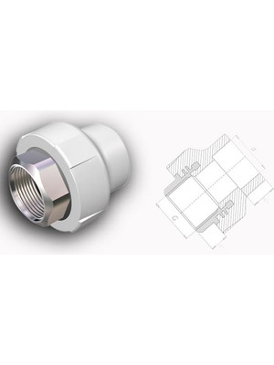 FIRAT PLASTİK Pprc Altı Köşe Iç Dişli Rakor 32X1 10'lu