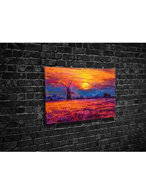 Tablo 360 Değirmen Çizim Kanvas Tablo