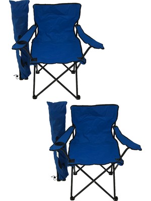 Bofigo 2'li Kamp Sandalyesi Piknik Sandalyesi Katlanır Sandalye Taşıma Çantalı Kamp Sandalyesi Mavi