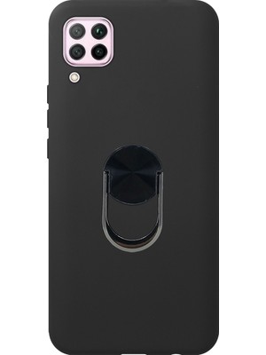 Nettech Huawei P40 Lite Uyumlu Leather Ring Nano Silikon Kılıf