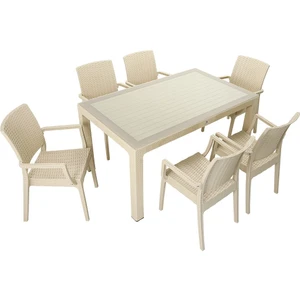 Elit Rattan 90x150 Elit Koltuk Camlı Masa Takımı Çölbeji