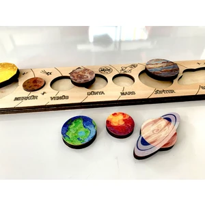 Ahşap Güneş Sistemi Renkli Gezegenler