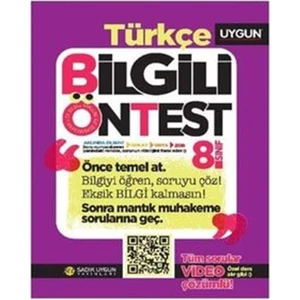 Sadık Uygun Yayınları 8. Sınıf Türkçe Bilgili Öntest