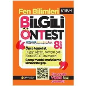 Sadık Uygun Yayınları 8. Sınıf Fen Bilimleri Bilgili Öntest