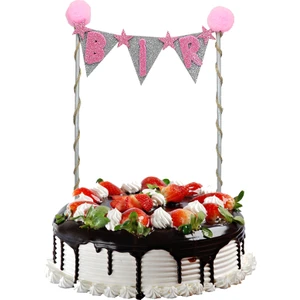 Süsle Bebek ve Parti Pasta Süsü 27cm x 15cm, BİR - Pembe