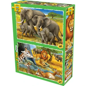 Laço Kids Neşeli Hayvanlar 2ın1 Puzzle 50-100 Parça