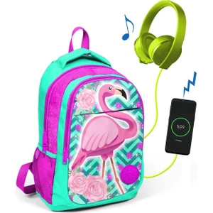 Coral High Kids Üç Bölmeli USB Şarjlı Kulaklık Çıkışlı Sırt Çantası