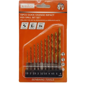 1/4'' Bits Saplı Hss Matkap Uçu Seti 10 Parça