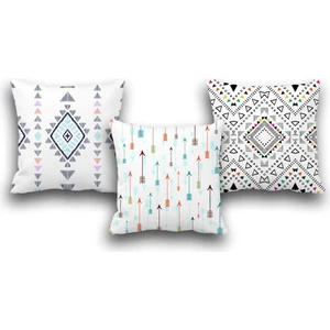 Pusula Home Çift Taraflı 3 Lü Set Boho Style Dijital Baskılı Kırlent Kılıfı 50 x 50