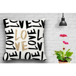Pusula Home Çift Taraflı Love Yazılı Dijital Baskılı Kırlent Kılıfı 35 x 50 cm