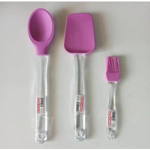 Silikon Kaşık Spatula Fırça Seti 3'lü
