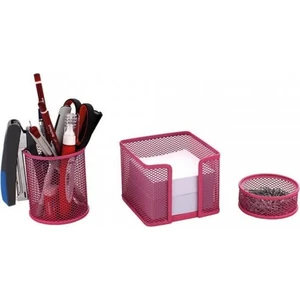 Drt Perfore Pembe Metal Masa Üstü Seti 3'lü