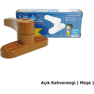 Deaks Pvc Kapı Pencere Çocuk Emniyet Güvenlik Kilidi Çekmeli Metal Açık Kahverengi