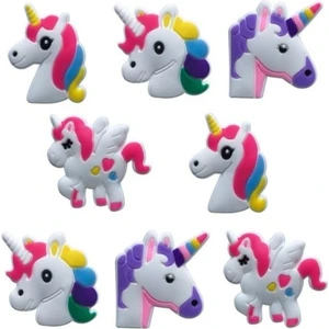 8 Adet Croc Terlik Süsleri Jibbitz Unicorn Serisi Renkli