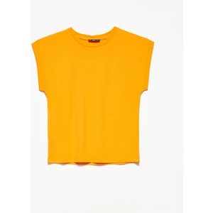 3504 Bisiklet Yaka Penye Bluz-Turuncu