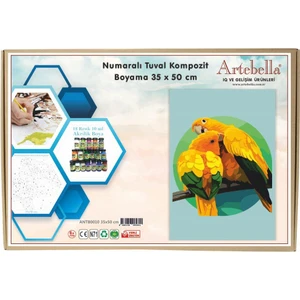 Numaralı Tuval Kompozit Boyama ANTB0010 "papağan" 35 x 50 cm