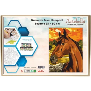 Numaralı Tuval Kompozit Boyama ANTB0003 "at" 35 x 50 cm