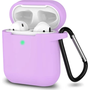 Bilişim Aksesuar Airpods Silikon Kılıf Yumuşak 360 1 ve 2 Nesil Lila