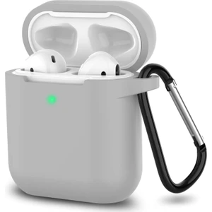 Bilişim Aksesuar Airpods Silikon Kılıf Yumuşak 360 1 ve 2 Nesil Gri