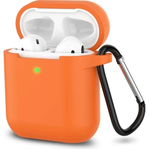 Bilişim Aksesuar Airpods Silikon Kılıf Yumuşak 360 1 ve 2 Nesil Turuncu