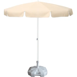 Eğilebilir 2 Metre Çapında Plaj Şemsiyesi + 20 Litre Bidonlu + Taşıma Çantası - Krem
