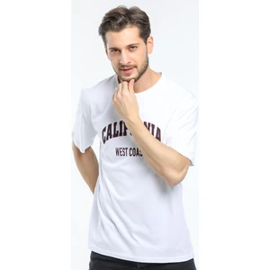 Bisiklet Yaka Californıa Baskılı Tshirt
