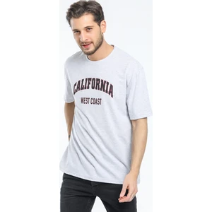 Bisiklet Yaka Californıa Baskılı Tshirt