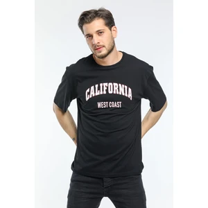 Bisiklet Yaka Californıa Baskılı Tshirt
