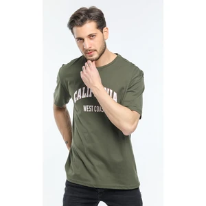 Bisiklet Yaka Californıa Baskılı Tshirt