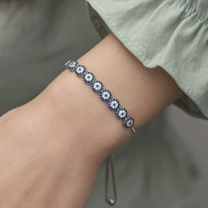 Chıc Touch Nazar Boncuklu Asansörlü Gümüş Bileklik