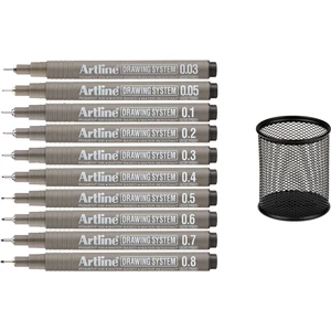 Drawing System Teknik Çizim Kalemi Seti 10'lu + Perfore Kalemlik