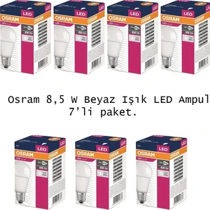 LED Value 8.5W (60W) LED Ampul Beyaz Işık E27 Normal Duylu 806 Lümen Klasik 7li Paket