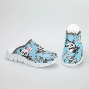 Kadın Mavi Panda Temalı Ortopedi Sabo Terlik Hafif Taban Sabo Terlik Hemşire Terliği Medikal Sabo Terlik Hemşire Terliği Hastane Terliği
