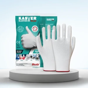Kasyer Yıkanabilir Polyester Iş 5 Çift Eldiveni 10 Beden