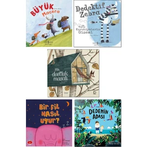 Büyük Macera + Dedektif Zebra + Bir Dostluk Masalı + Bir Fil Nasıl Uyur? + Dedemin Adası / Çocuk Masal Öykü Hikaye Kitapları Seti 5 Kitap