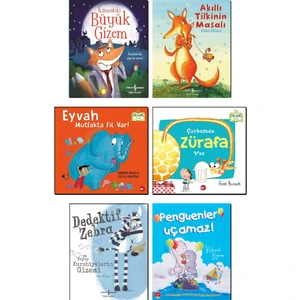 Kümesteki Büyük Gizem + Akıllı Tilkinin Masalı + Eyvah Mutfakta Fil Var + Çorbamda Zürafa Var + Dedektif Zebra + Penguenler Uçamaz / 6 Kitap Set Çocuk Masal Hikaye Öykü Kitapları