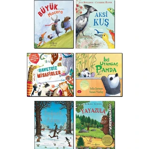 Büyük Macera + Aksi Kuş + Davetsiz Misafirler + Iki Utangaç Panda + Değnek Adam + Yayazula / 6 Kitap Set Çocuk Masal Hikaye Öykü Kitapları