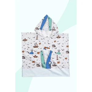 Bebek Çocuk Panço Yaş Seçenekli Plaj Havlusu Marine