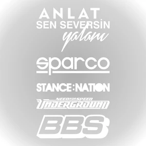 Quart Aksesuar Arka Cam Sticker Set Oto Sticker Araba Sticker Model 2