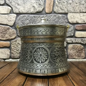 5 Litrelik Işlemeli Eskitme Bakır Bakraç
