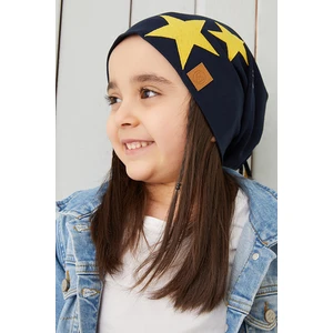 Sarı Lacivert Fanatik Çocuk Bebek Şapka Bere Yumuşak Çift Katlı Spor %100 Doğal Pamuklu Penye