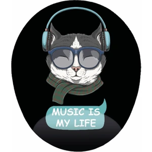 Mağaza Depom Müzik Benim Hayatım Müzik Dinleyen Kedi - Bilek Destekli Kedi