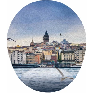 Mağaza Depom Istanbul Eminönü Galata Kulesi ve Martılar Görselli - Bilek